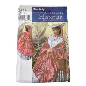 Simplicity 5444 Historical Sewing Pattern OS Misses Civil War Hat Mantle UNCUT